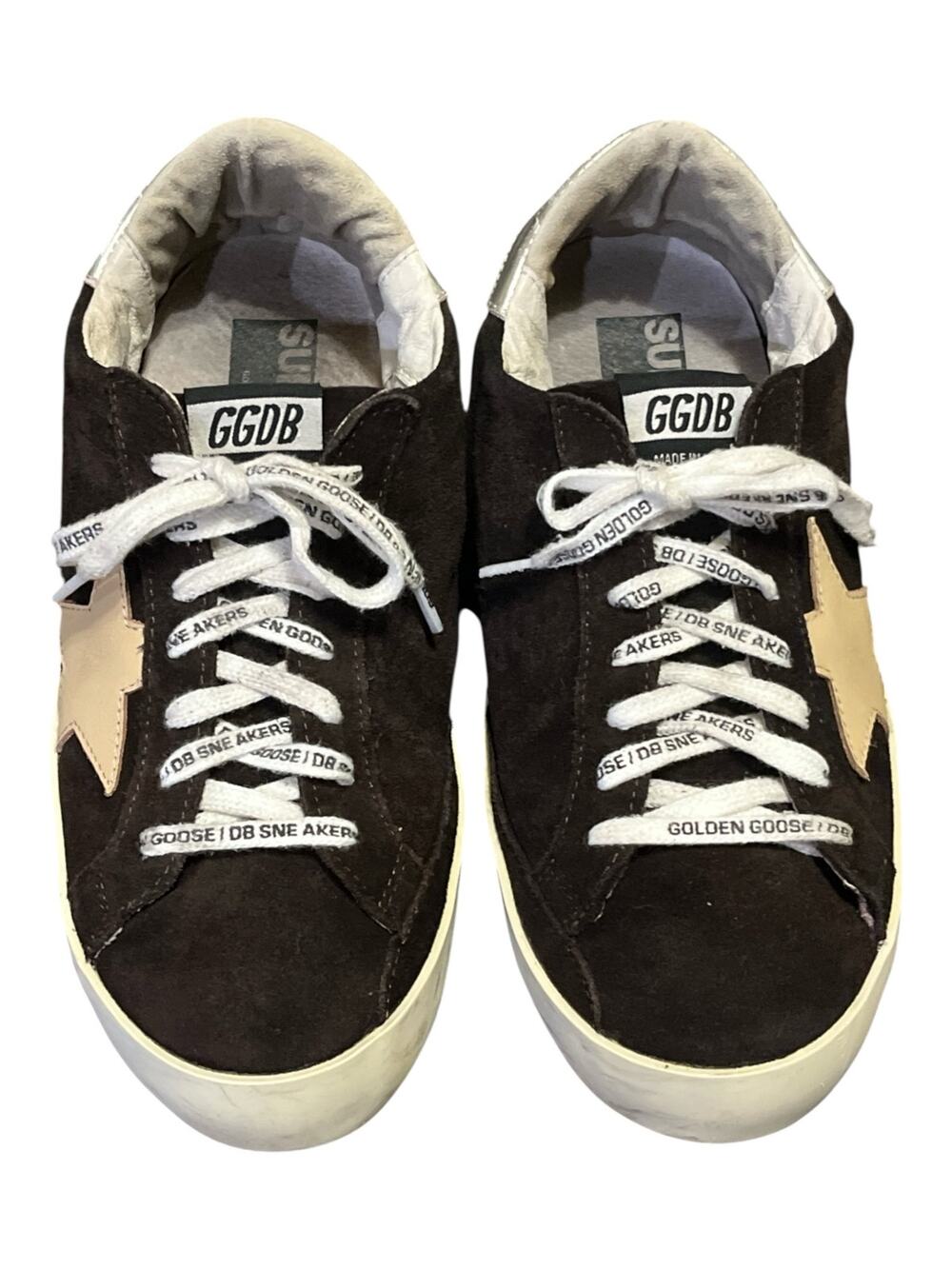 Golden Goose Super Star Sneakers-Men-42-Dk Brown/Cream Star-Silver Heel tab